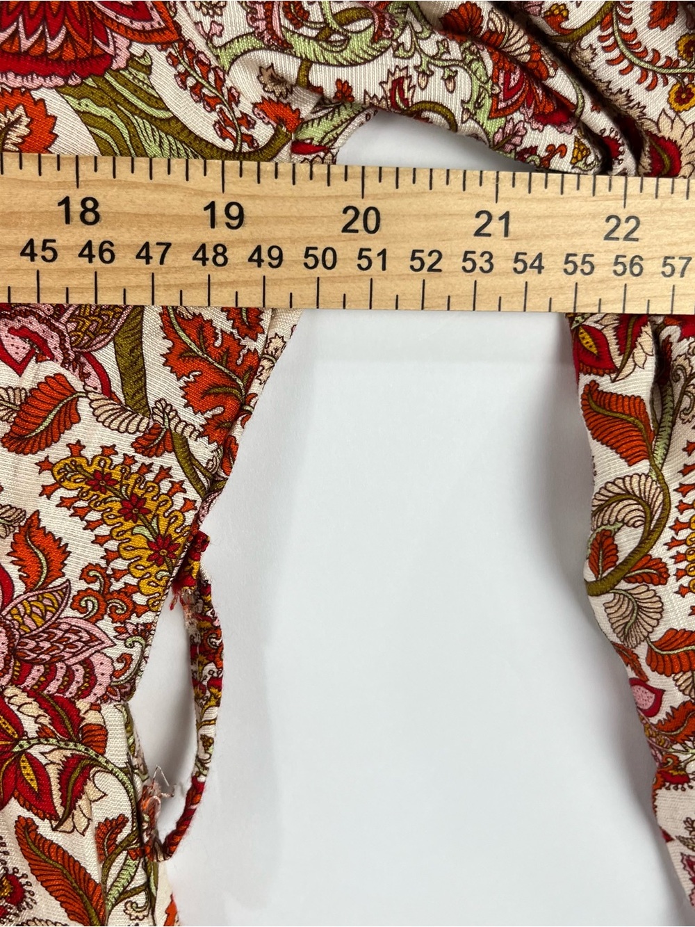 GiGiO Boho Paisley Floral Tiered Dress Puff Sleeve Pockets L - Picture 11 of 12